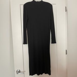 Zara black ribbed long dress, very good condition, worn once